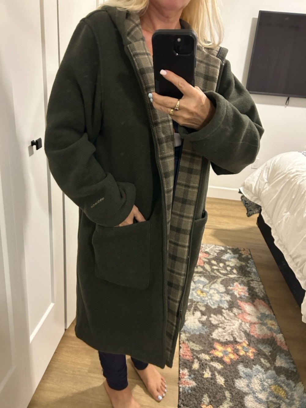 Vintage Woolrich Long Hooded Wool Coat | Size Large - Picture 2 of 16